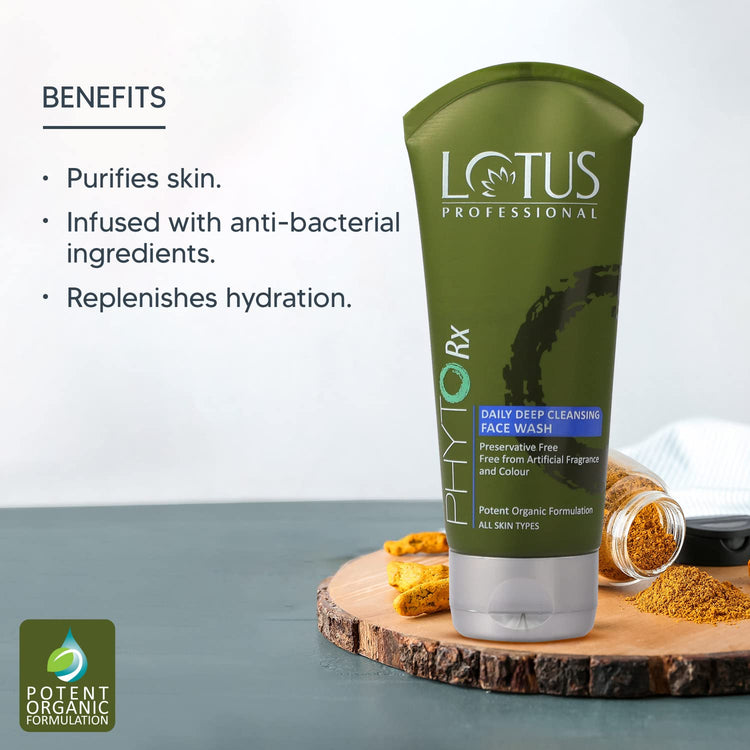 Lotus Professional PHYTORx DAILY DEEP CLEANSING FACE WASH | Skin clarifying | Nourishes skin | Spots & Pigmentation | Paraben free | 80g