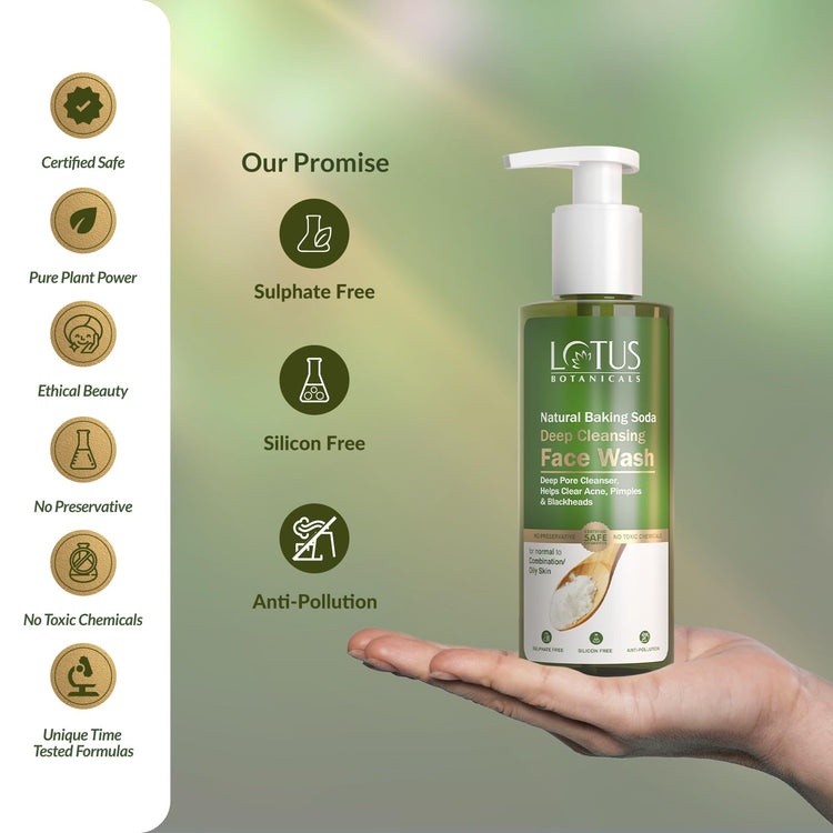 Lotus Botanicals Natural Baking Soda Deep Cleansing Face Wash 180ml