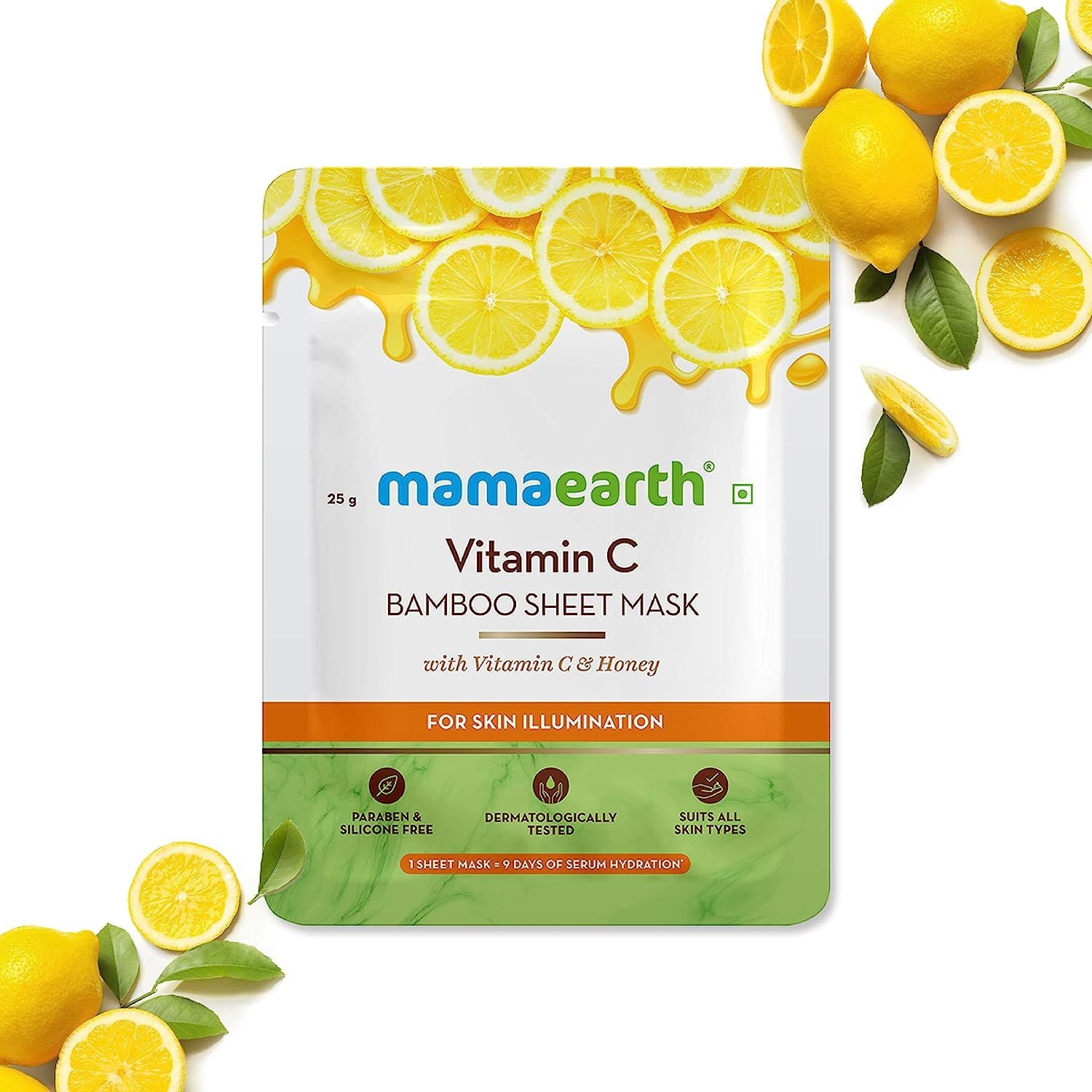 Vitamin C Bamboo Sheet Mask with Vitamin C and Honey for Skin Illumination - 25 g