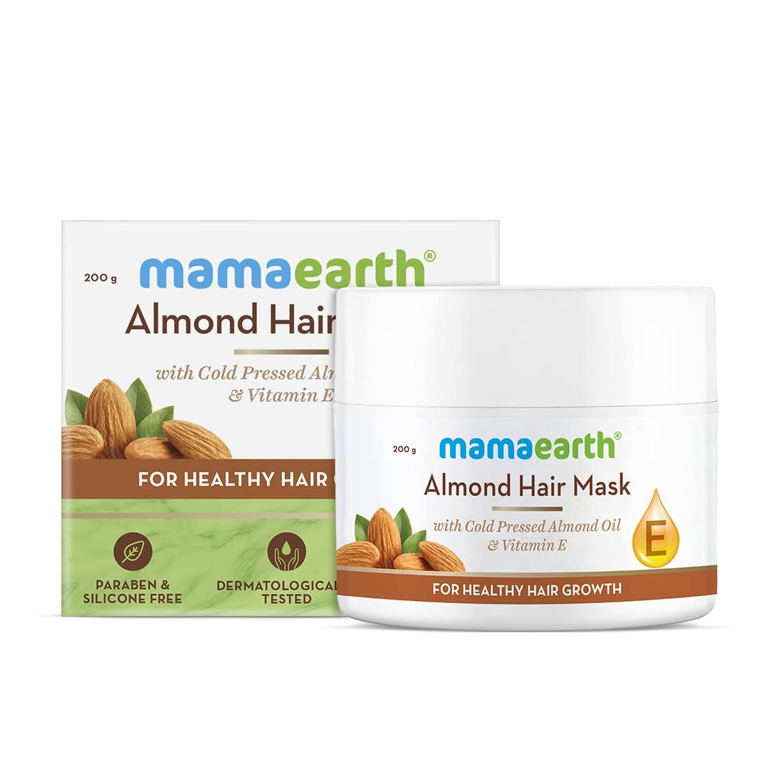 Mamaearth Almond Hair Mask with Cold Pressed Almond Oil & Vitamin E for Healthy Hair Growth- 200 g