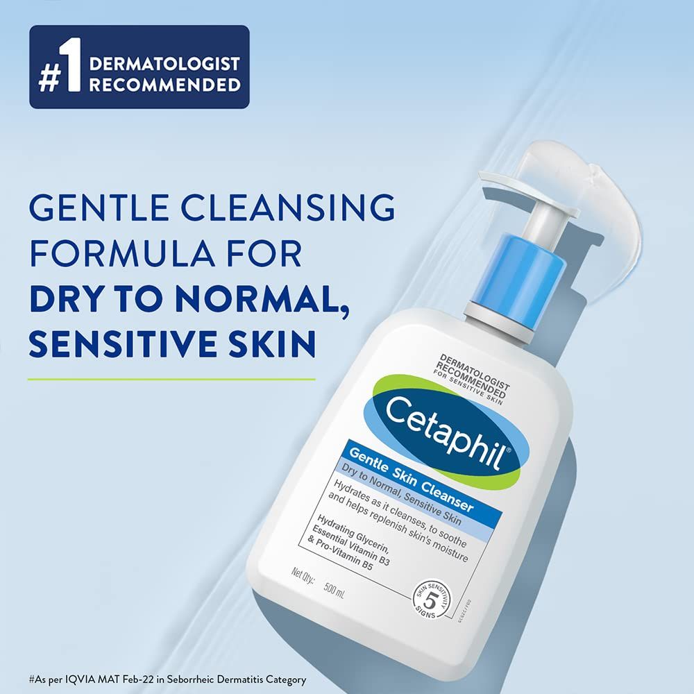 Cetaphil Face Wash Gentle Skin Cleanser For Dry, Normal Sensitive Skin, 500ml