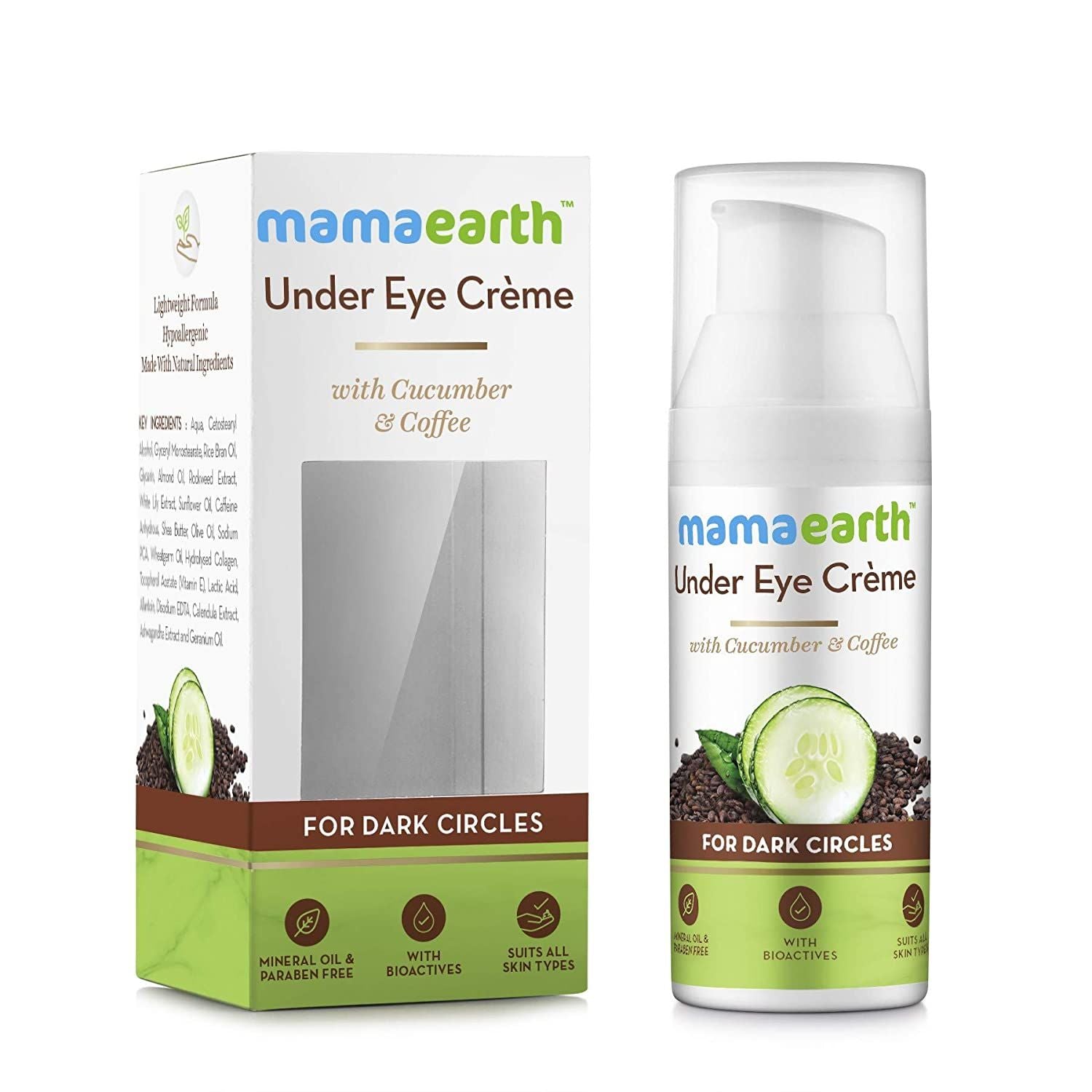 Mamaearth Under Eye Crème with Cucumber and Caffeine for Dark Circle - 50ml