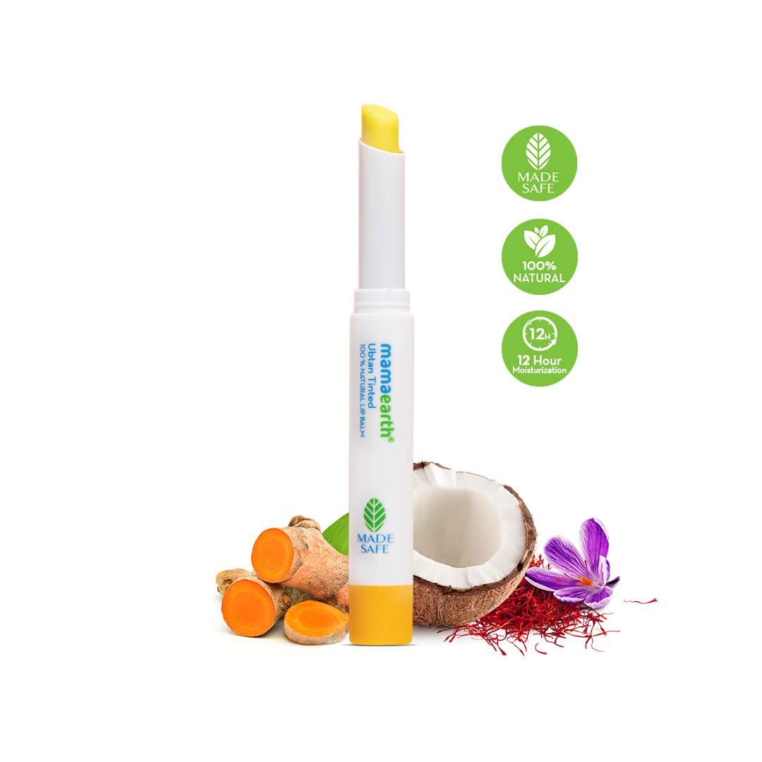 Ubtan Tinted 100% Natural Lip Balm with Turmeric & Saffron - 2 g