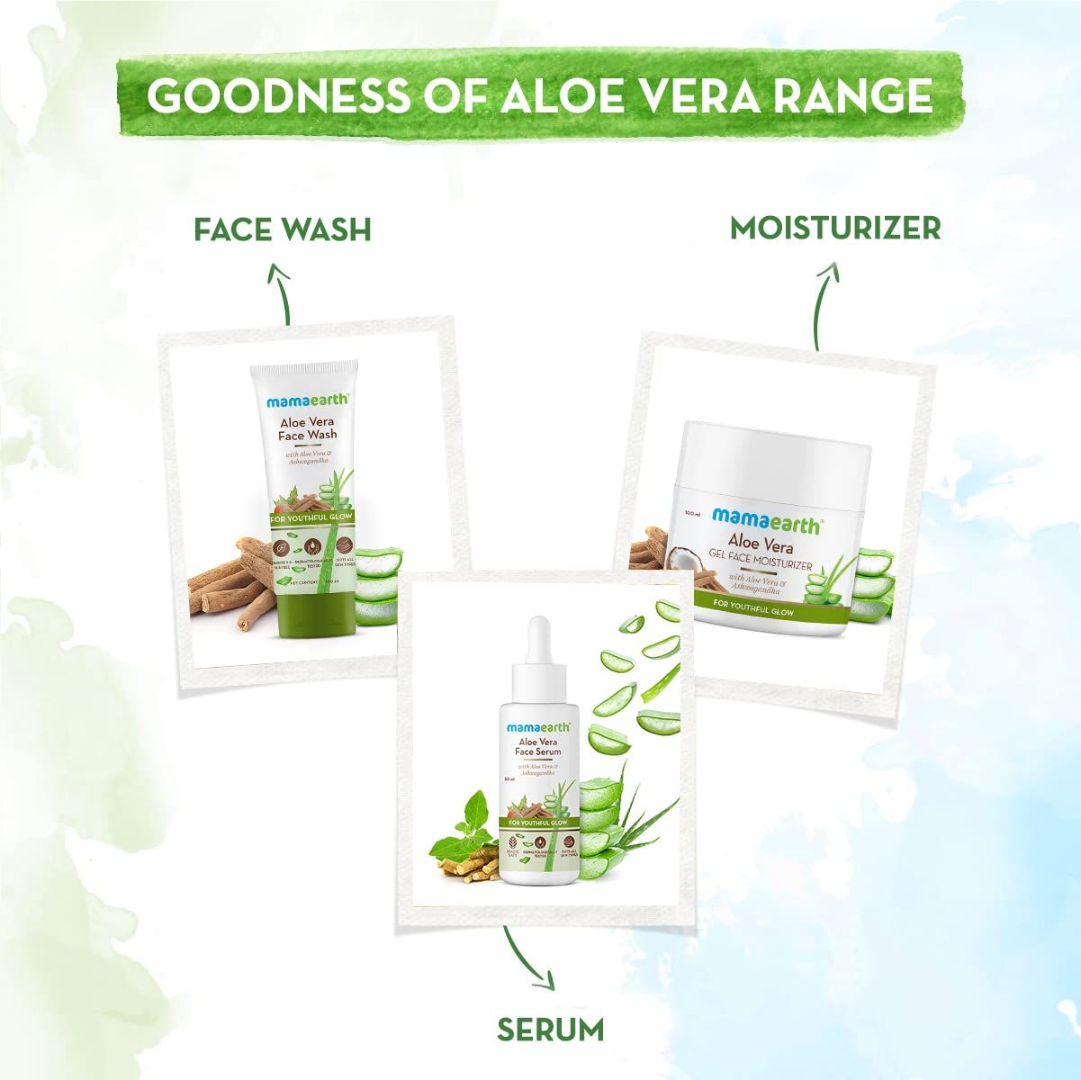 Aloe Vera Face Wash with Aloe Vera & Ashwagandha for a Youthful Glow - 100 ml