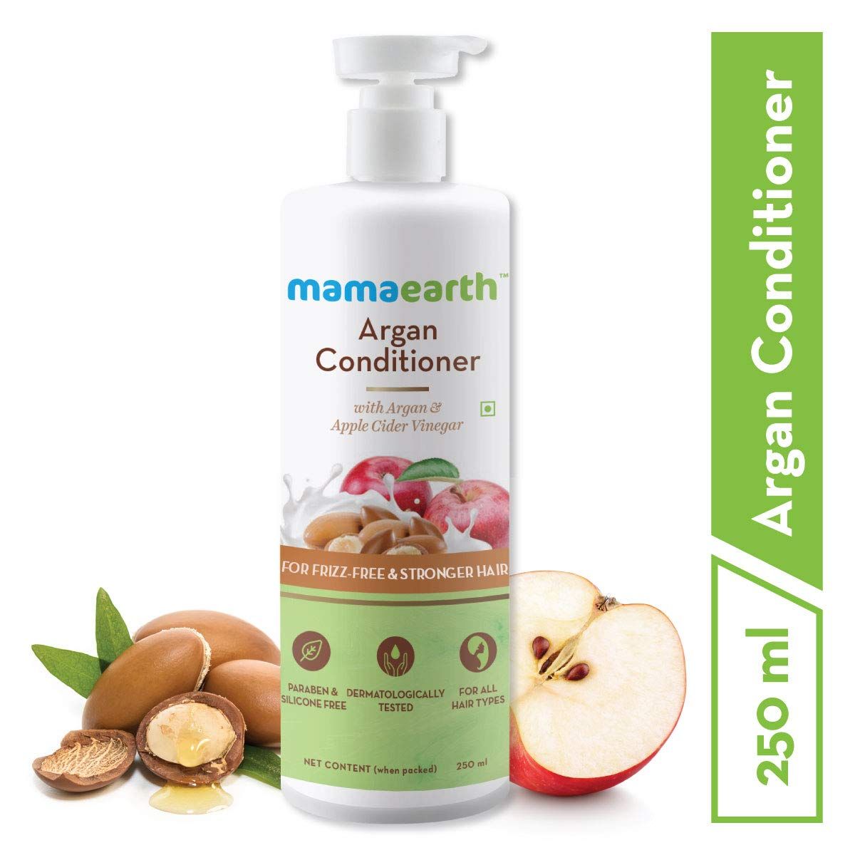 Argan Conditioner with Argan and Apple Cider Vinegar for Frizz-Free and Stronger Hair - 250ml