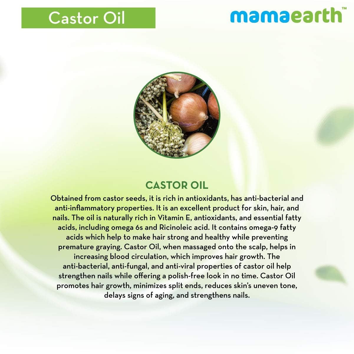 Castor Oil for Healthier Skin, Hair and Nails with 100% Pure and Natural Cold-Pressed Oil, 150ml