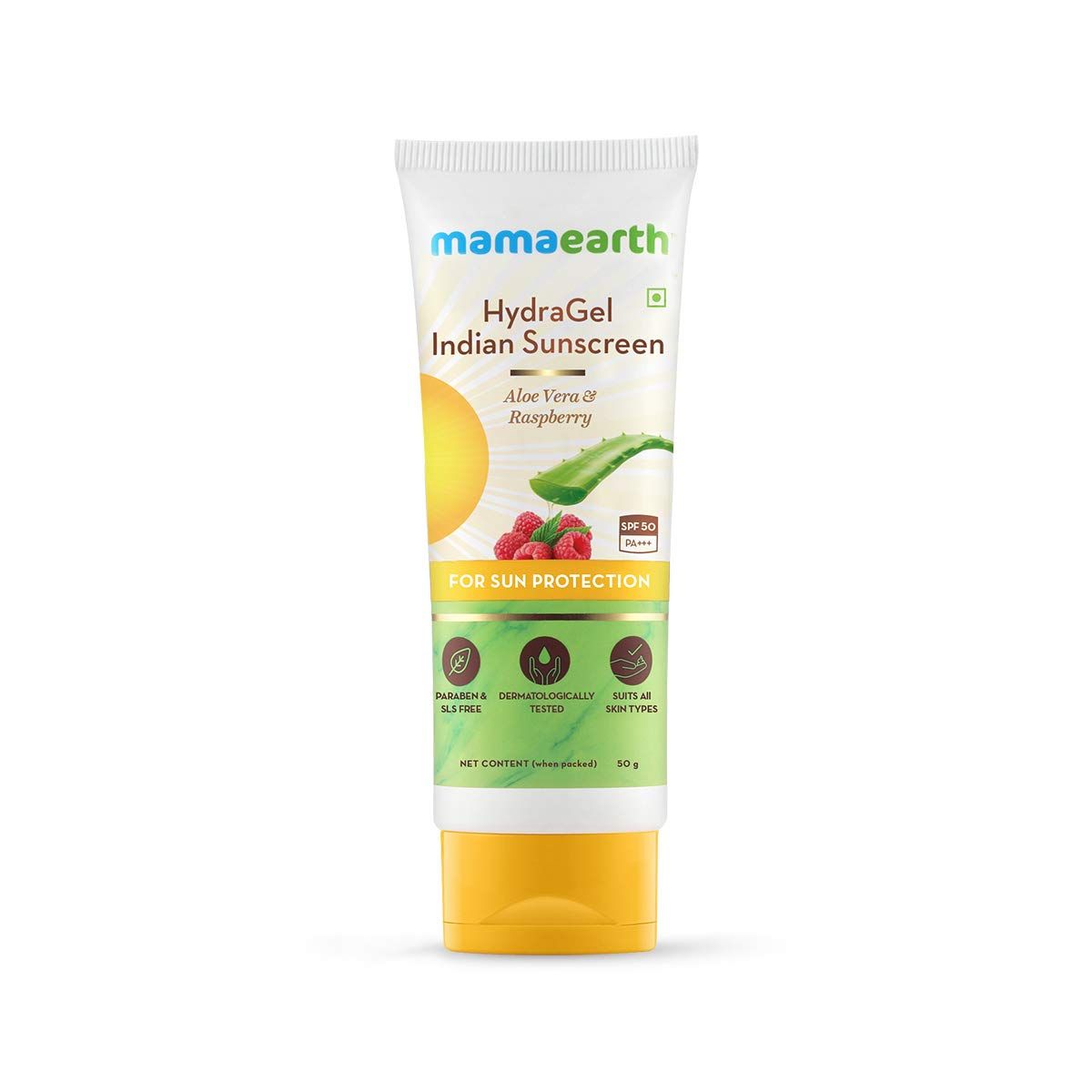 HydraGel Indian Sunscreen with Aloe Vera and Raspberry for Sun Protection - 50 g