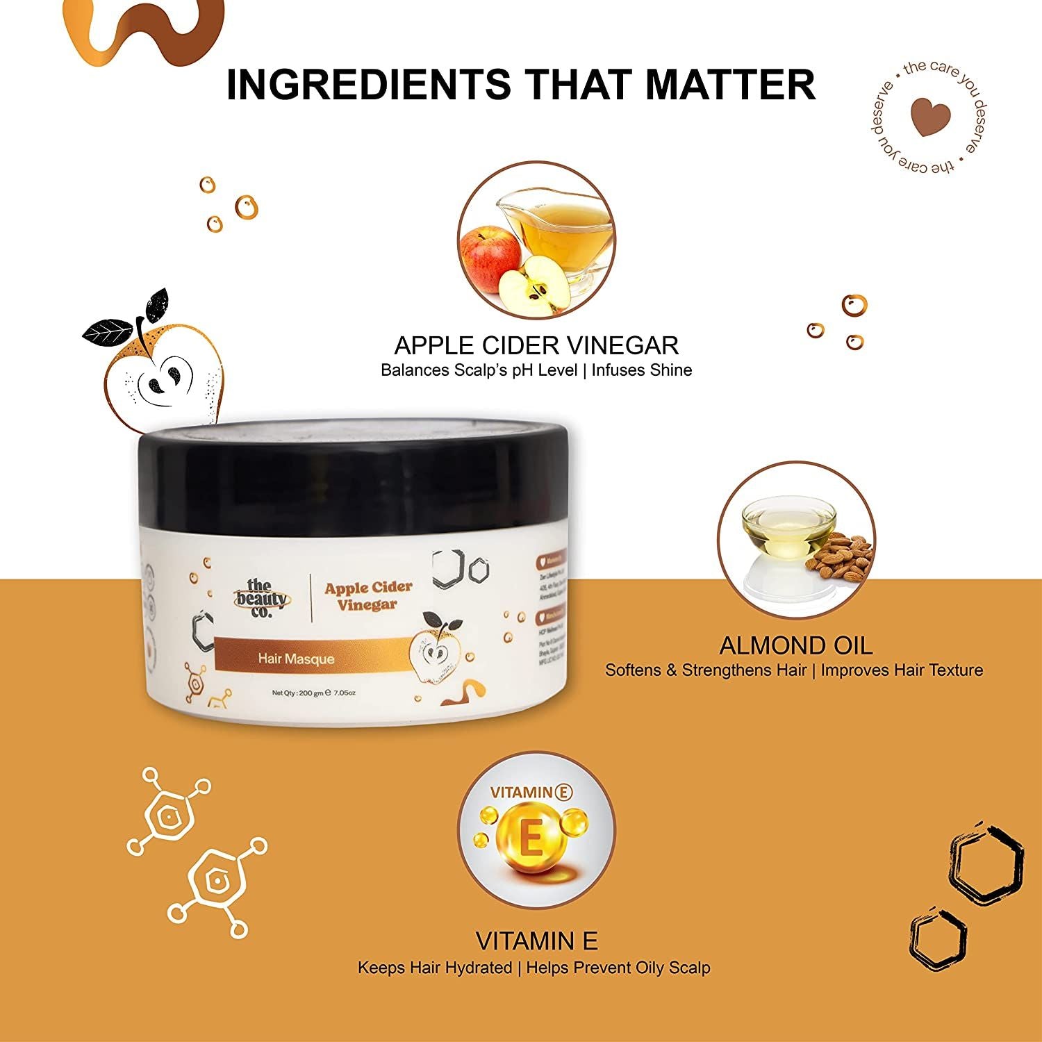Apple Cider Vinegar Face Mask With Apple Cider Vinegar & Rosehip Oil for Clear and Glowing Skin – 100 g