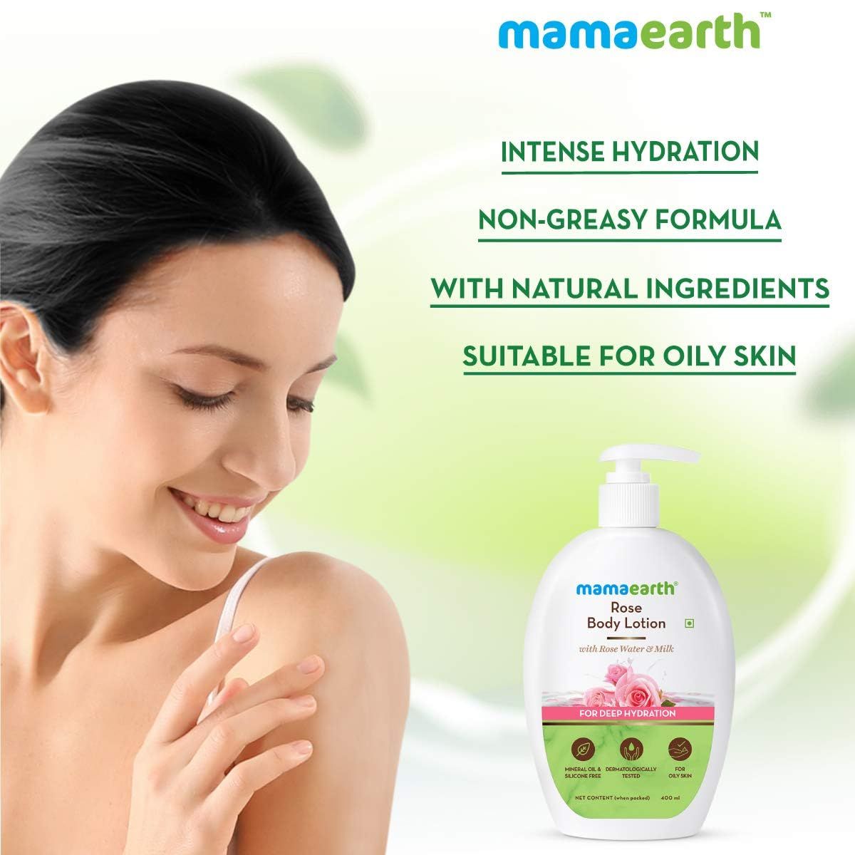Rose Body Lotion with Rose Water and Milk For Deep Hydration - 400ml