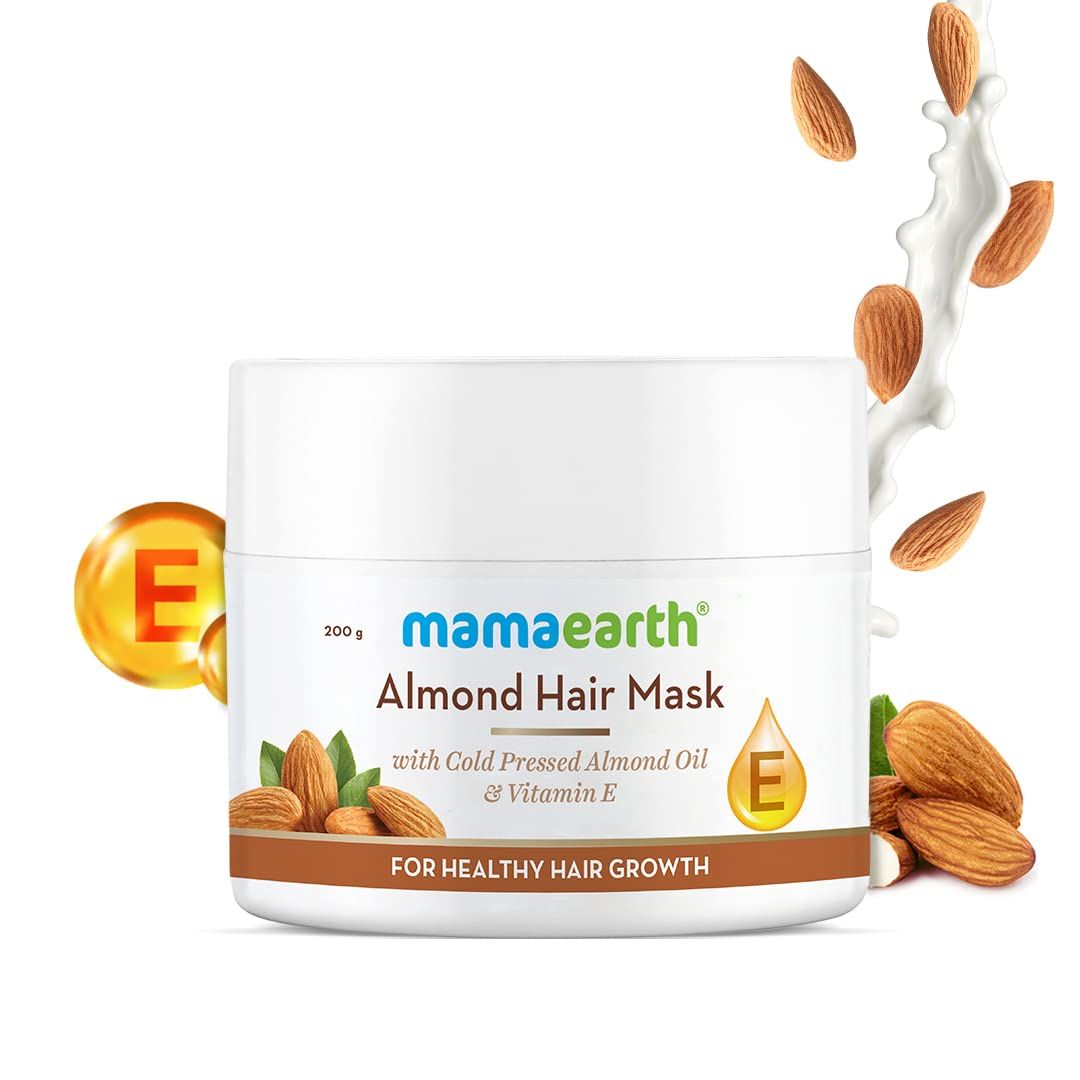 Mamaearth Almond Hair Mask with Cold Pressed Almond Oil & Vitamin E for Healthy Hair Growth- 200 g