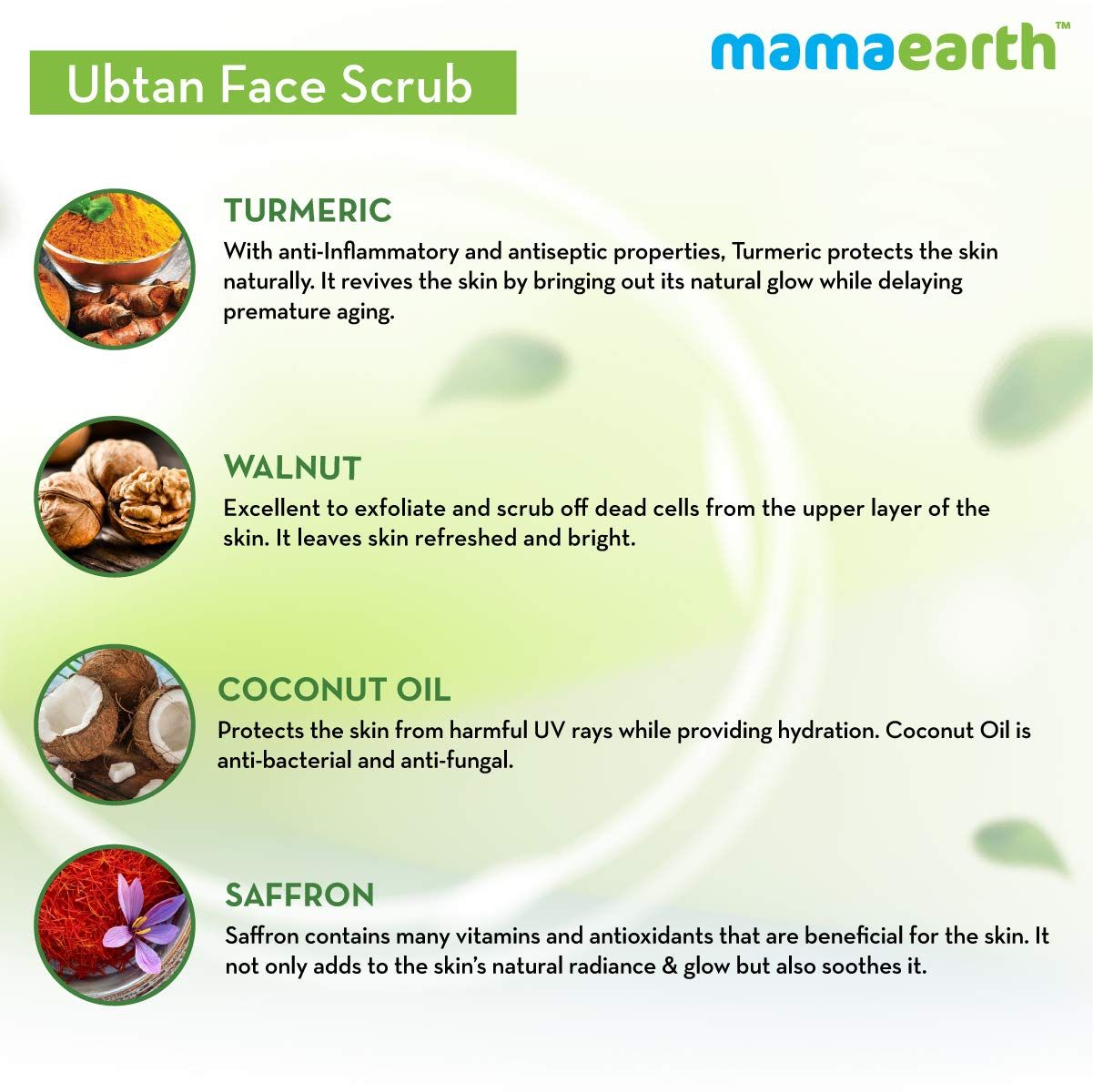 Ubtan Face Scrub with Turmeric and Walnut for Tan Removal - 100g
