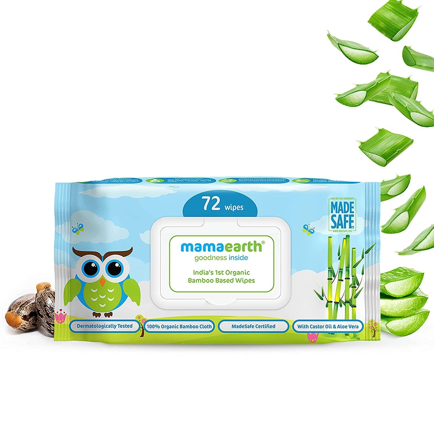 Organic Bamboo Based Baby Wipes - Pack of 3 (72x3)