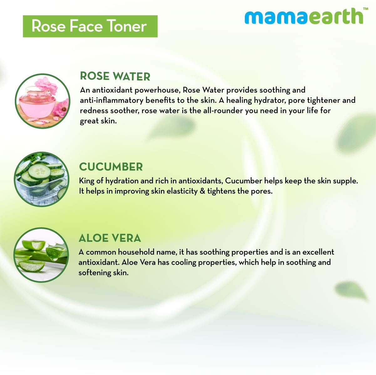 Rose Face Toner with Witch Hazel and Rose Water for Pore Tightening - 200ml