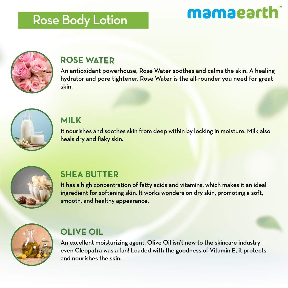 Rose Body Lotion with Rose Water and Milk For Deep Hydration - 400ml