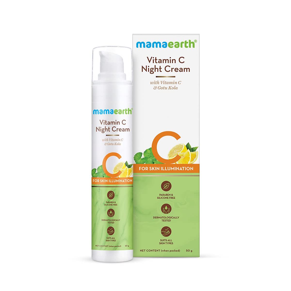Vitamin C Night Cream with Vitamin C and Gotu Kola for Skin Illumination - 50g