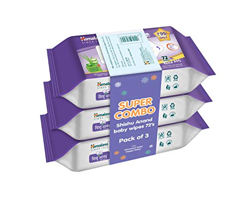 Himalaya Shishu Anand Baby Wipes (72 Count, Pack of 3) - White_7004567