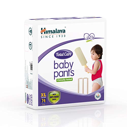 Himalaya Total Care Baby Pants Diapers, Extra Large, 74 Count & Himalaya Gentle Baby Soap Value Pack, 4 * 75g