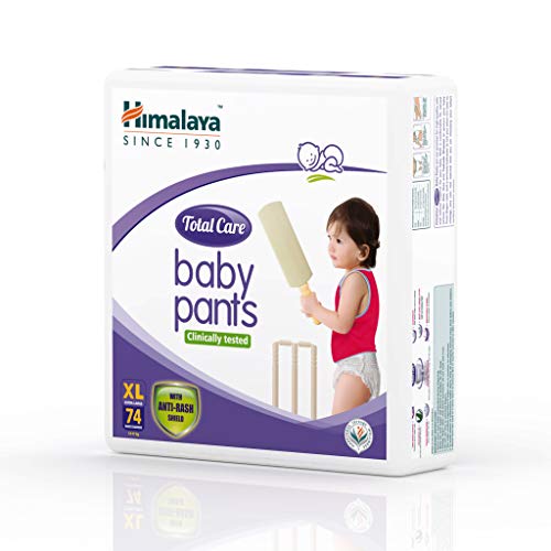 Himalaya Total Care Baby Pants Diapers, Extra Large, 74 Count & Himalaya Gentle Baby Soap Value Pack, 4 * 75g