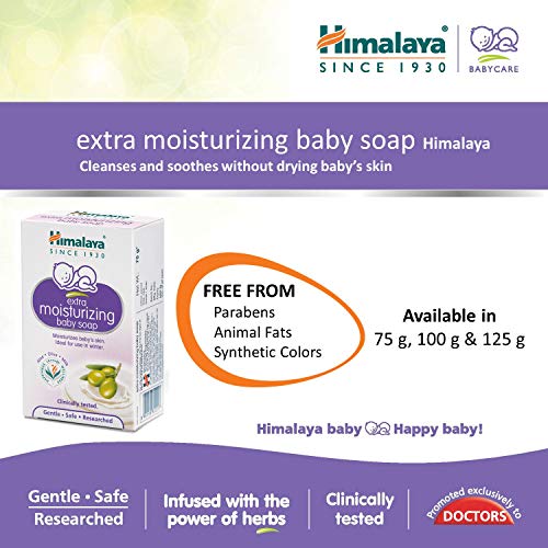 Himalaya Herbals Extra Moisturizing Baby Soap, 75g, White