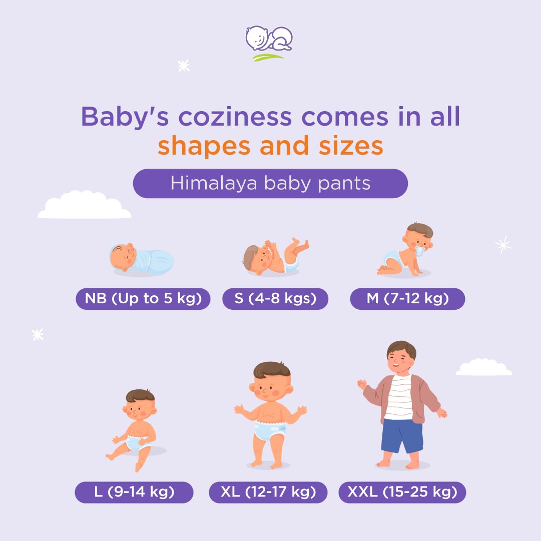 Himalaya Total Care Baby Pants Diapers, Medium, 54 Count