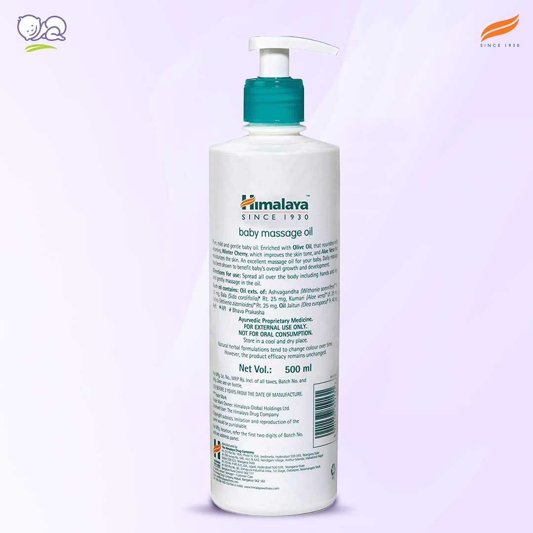Himalaya Face Body Oil Baby Massage Oil For All Skin Types (500 ML)
