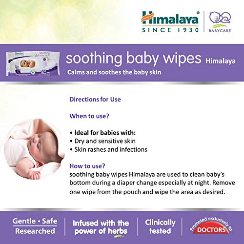 Himalaya Soothing Baby Wipes - (72 Pieces), White
