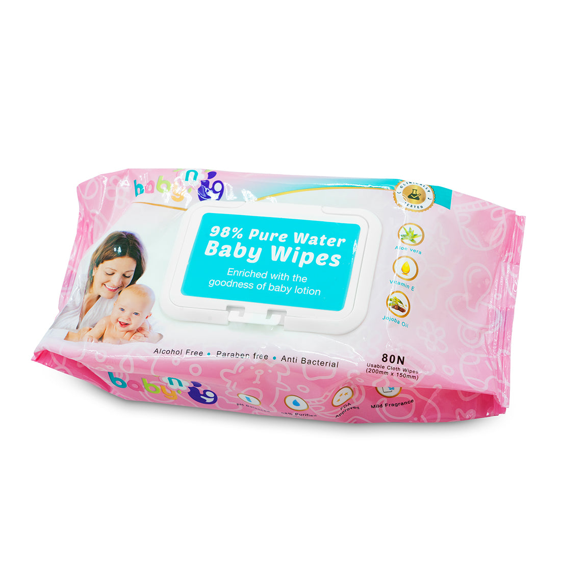 98% Pure Water Baby Wipes - Pack of 5