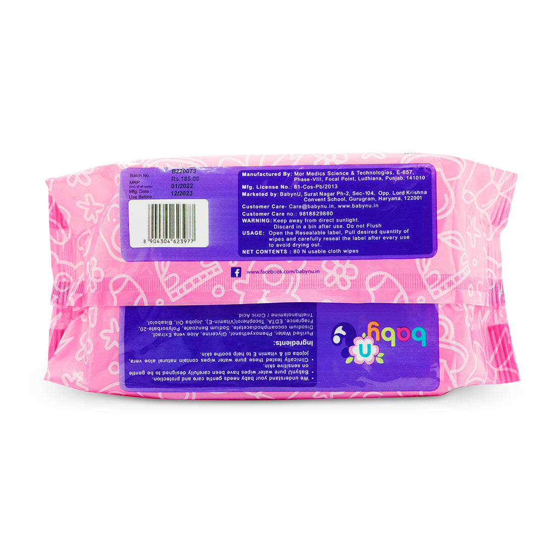 98% Pure Water Baby Wipes - Pack of 5