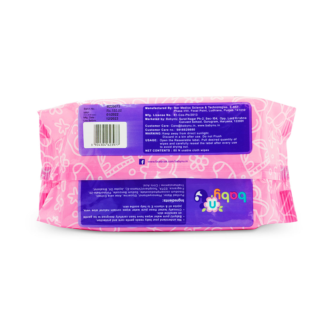 98% Pure Water Baby Wipes - Pack of 8